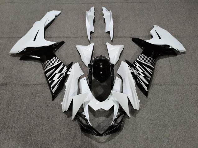 Nero Bianco & Argento 2011-2024 GSXR 600-750 Carena Moto