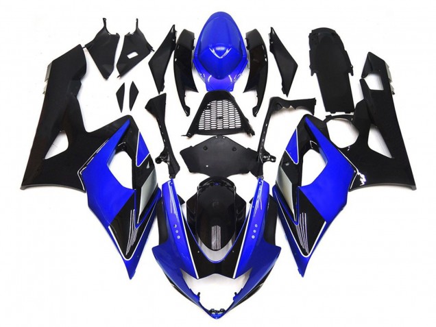 Nero & Blu Lucido Con Argento 2005-2006 GSXR 1000 Carena Moto Nero & Blu Lucido Con Argento 2005-2006 GSXR 1000 Carena Moto