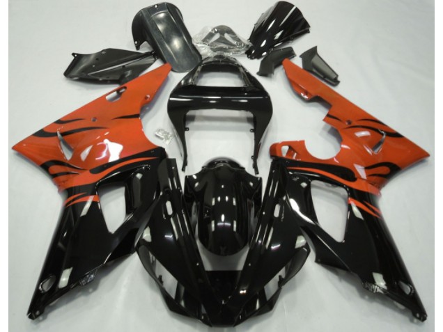 Nero Fiamma & Arancione 2000-2001 R1 Carena Moto Nero Fiamma & Arancione 2000-2001 R1 Carena Moto