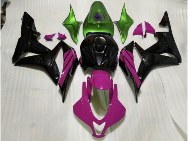 Nero Lucido & Accenti Rosa & Verdi 2007-2008 CBR600RR Carena Moto