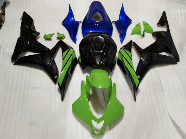 Nero Lucido & Accenti Verdi & Blu 2007-2008 CBR600RR Carena Moto