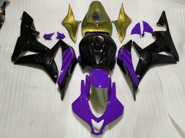 Nero Lucido Accenti Viola & Oro 2007-2008 CBR600RR Carena Moto Nero Lucido Accenti Viola & Oro 2007-2008 CBR600RR Carena Moto