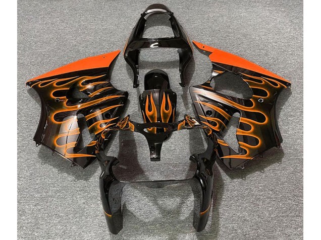 Nero Lucido & Arancione Fiamma 2000-2002 ZX6R Carena Moto Nero Lucido & Arancione Fiamma 2000-2002 ZX6R Carena Moto