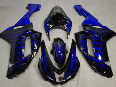 Nero Lucido & Blu Fiamma 2007-2008 ZX6R Carena Moto