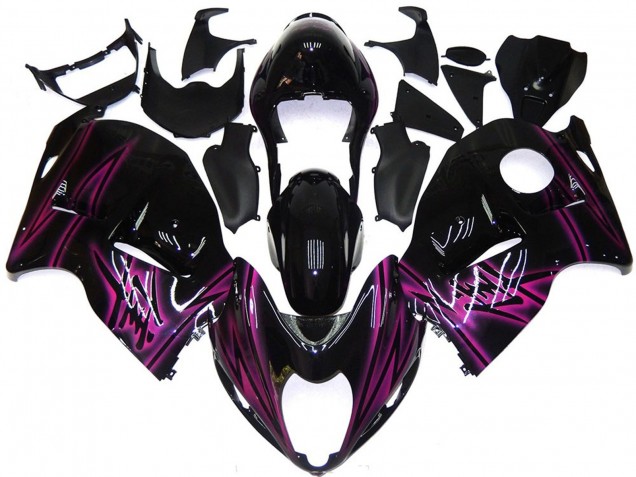 Nero Lucido Personalizzato Con Rosa 1997-2007 GSXR 1300 Carena Moto Nero Lucido Personalizzato Con Rosa 1997-2007 GSXR 1300 Carena Moto