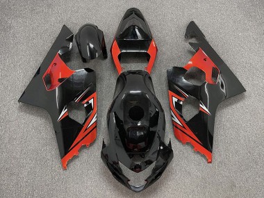 Nero Lucido & Rosso 2004-2005 GSXR 600-750 Carena Moto