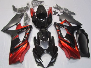 Nero Lucido & Rosso 2007-2008 GSXR 1000 Carena Moto