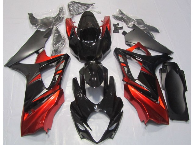Nero Lucido & Rosso 2007-2008 GSXR 1000 Carena Moto Nero Lucido & Rosso 2007-2008 GSXR 1000 Carena Moto