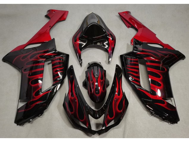 Nero Lucido & Rosso Fiamma 2007-2008 ZX6R Carena Moto Nero Lucido & Rosso Fiamma 2007-2008 ZX6R Carena Moto