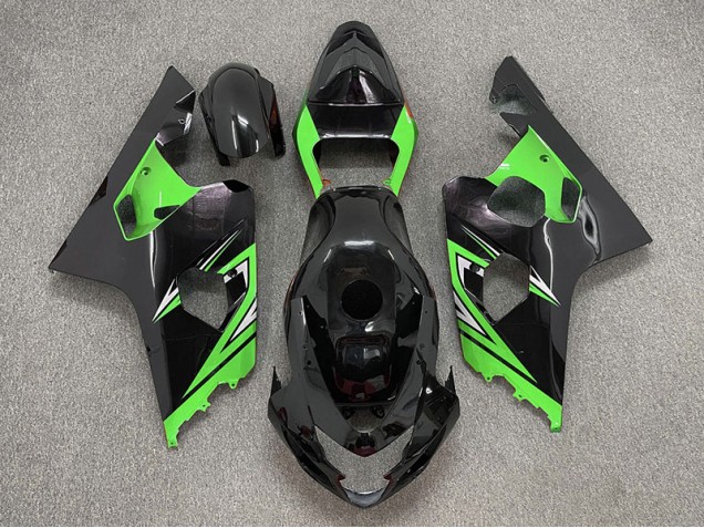 Nero Lucido & Verde 2004-2005 GSXR 600-750 Carena Moto Nero Lucido & Verde 2004-2005 GSXR 600-750 Carena Moto