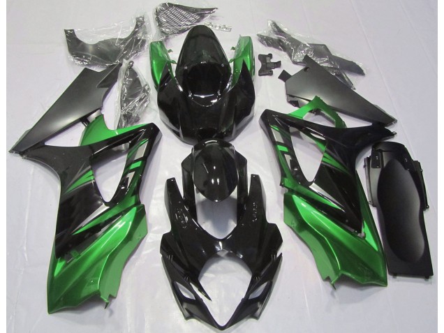 Nero Lucido & Verde 2007-2008 GSXR 1000 Carena Moto Nero Lucido & Verde 2007-2008 GSXR 1000 Carena Moto
