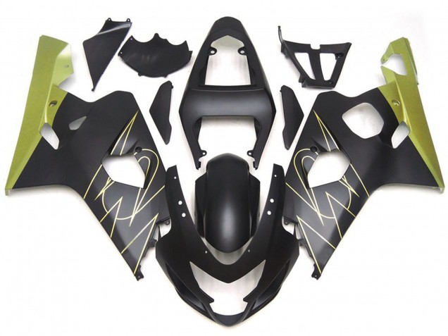 Nero Opaco & Oro Corona Personalizzato 2004-2005 GSXR 600-750 Carena Moto Nero Opaco & Oro Corona Personalizzato 2004-2005 GSXR 600-750 Carena Moto