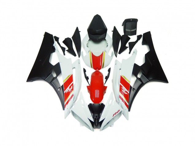 Nero Opaco Personalizzato & Rosso Con Bianco 2006-2007 R6 Carena Moto