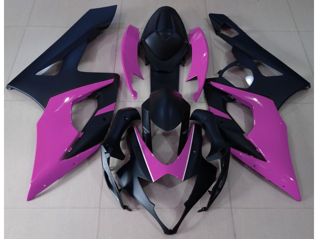 Nero Opaco & Rosa 2005-2006 GSXR 1000 Carena Moto Nero Opaco & Rosa 2005-2006 GSXR 1000 Carena Moto