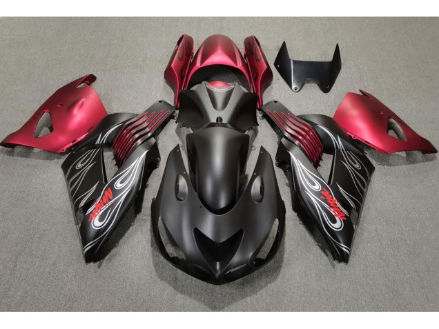 Nero Opaco & Rosso 2006-2011 ZX14R Carena Moto Nero Opaco & Rosso 2006-2011 ZX14R Carena Moto
