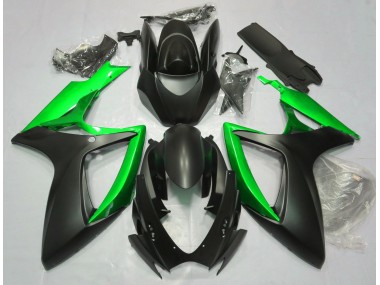Nero Opaco & Verde 2006-2007 GSXR 600-750 Carena Moto