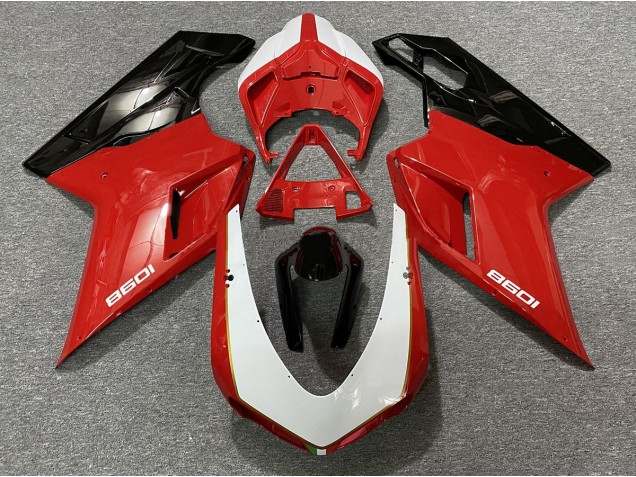 Nero Rosso Bianco 2007-2014 Ducati 848 1098 1198 Carena Moto Nero Rosso Bianco 2007-2014 Ducati 848 1098 1198 Carena Moto