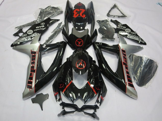 Noir Gris Jordan 2008-2010 GSXR 600-750 Carena Moto Noir Gris Jordan 2008-2010 GSXR 600-750 Carena Moto