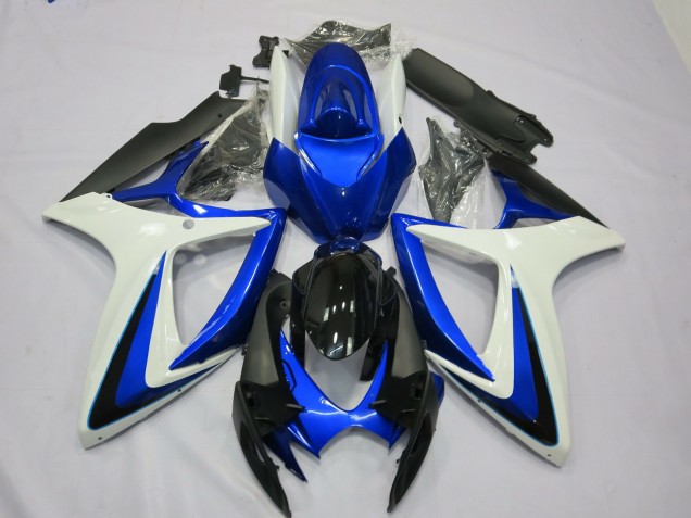 OEM Stile Bianco Blu 2006-2007 GSXR 600-750 Carena Moto OEM Stile Bianco Blu 2006-2007 GSXR 600-750 Carena Moto