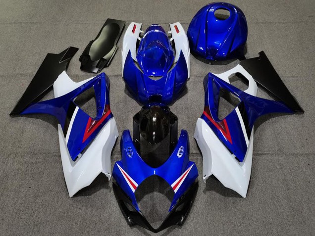 OEM Stile Blu Lucido & Bianco 2007-2008 GSXR 1000 Carena Moto OEM Stile Blu Lucido & Bianco 2007-2008 GSXR 1000 Carena Moto