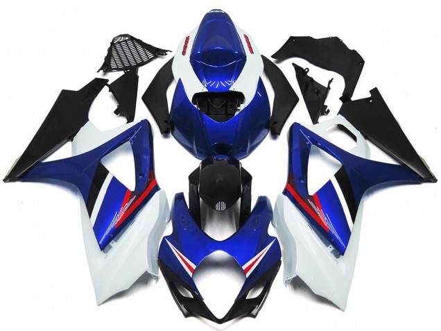 OEM Stile Blu Lucido & Bianco Rosso 2007-2008 GSXR 1000 Carena Moto