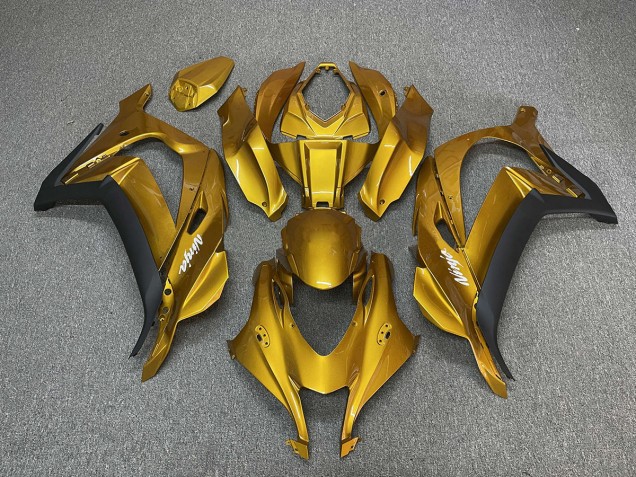 Oro Con Ninja White 2016-2019 ZX10R Carena Moto Oro Con Ninja White 2016-2019 ZX10R Carena Moto