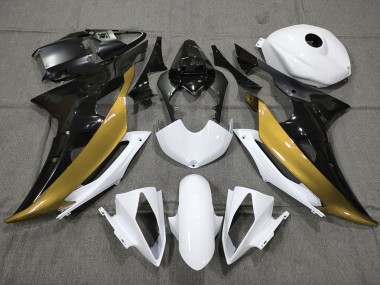 Oro Personalizzato In Bianco & Nero 2008-2016 R6 Carena Moto
