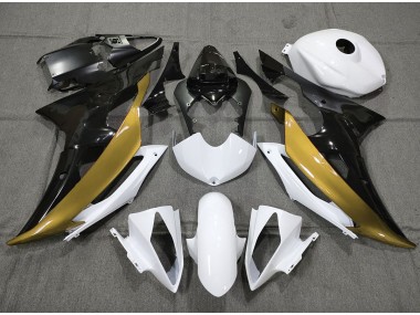 Oro Personalizzato In Bianco & Nero 2008-2016 R6 Carena Moto
