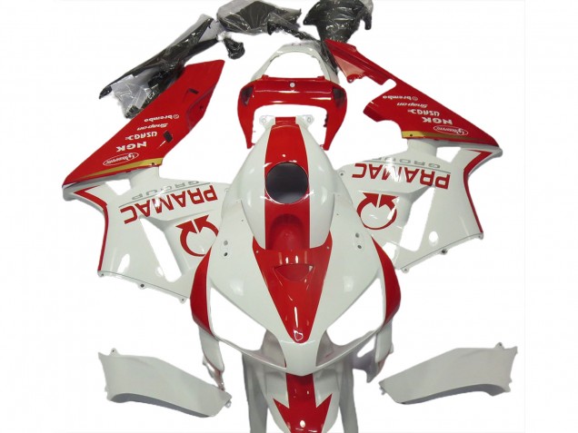 Personalizzato Bianco & Rosso 2005-2006 CBR600RR Carena Moto