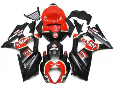 Personalizzato Nero Opaco Vibrante Lucky Strike 2007-2008 GSXR 1000 Carena Moto