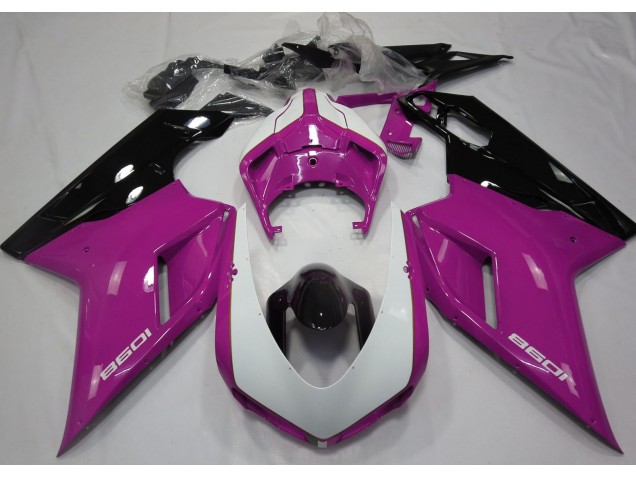 Rosa Lucido & Bianco 2007-2014 Ducati 848 1098 1198 Carena Moto Rosa Lucido & Bianco 2007-2014 Ducati 848 1098 1198 Carena Moto