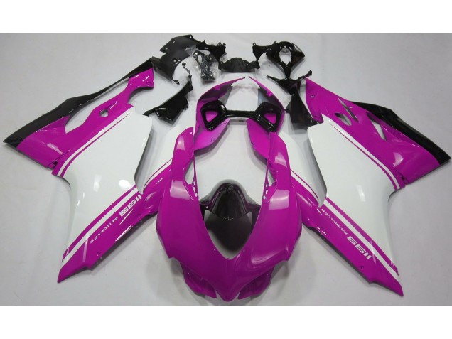 Rosa Lucido Bianco & Nero 2011-2014 Ducati 1199 Carena Moto Rosa Lucido Bianco & Nero 2011-2014 Ducati 1199 Carena Moto