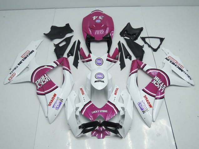 Rosa Lucky Strike 2008-2010 GSXR 600-750 Carena Moto Rosa Lucky Strike 2008-2010 GSXR 600-750 Carena Moto