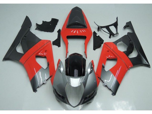 Rosso Argento & Nero 2003-2004 GSXR 1000 Carena Moto Rosso Argento & Nero 2003-2004 GSXR 1000 Carena Moto