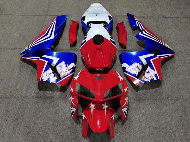 Rosso Bianco & Blu 69 2005-2006 CBR600RR Carena Moto Rosso Bianco & Blu 69 2005-2006 CBR600RR Carena Moto