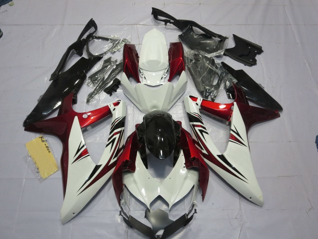 Rosso Bianco Nero 2008-2010 GSXR 600-750 Carena Moto Rosso Bianco Nero 2008-2010 GSXR 600-750 Carena Moto