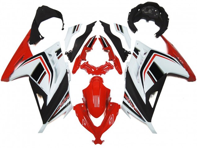 Rosso Bianco & Nero Lucido 2013-2018 Ninja 300 Carena Moto Rosso Bianco & Nero Lucido 2013-2018 Ninja 300 Carena Moto
