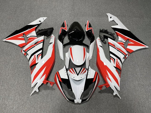 Rosso Bianco & Nero Zag 2009-2012 ZX6R Carena Moto Rosso Bianco & Nero Zag 2009-2012 ZX6R Carena Moto
