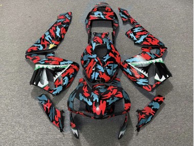 Rosso & Blu Camo 2003-2004 CBR600RR Carena Moto