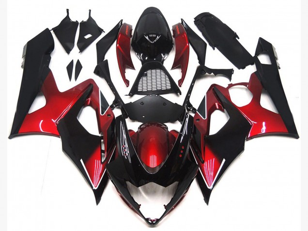 Rosso Bordeaux & Nero Lucido 2005-2006 GSXR 1000 Carena Moto Rosso Bordeaux & Nero Lucido 2005-2006 GSXR 1000 Carena Moto