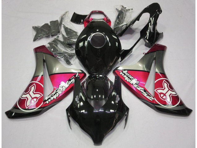 Rosso Caramella Su Nero Personalizzato 2008-2011 CBR1000RR Carena Moto Rosso Caramella Su Nero Personalizzato 2008-2011 CBR1000RR Carena Moto