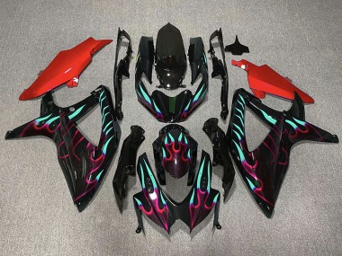 Rosso & Ciano Fiamma 2008-2010 GSXR 600-750 Carena Moto