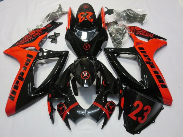 Rosso Jordan 2006-2007 GSXR 600-750 Carena Moto Rosso Jordan 2006-2007 GSXR 600-750 Carena Moto
