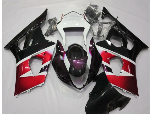 Rosso Lucido & Bianco 2003-2004 GSXR 1000 Carena Moto Rosso Lucido & Bianco 2003-2004 GSXR 1000 Carena Moto