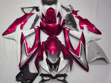 Rosso Lucido & Bianco 2008-2010 GSXR 600-750 Carena Moto