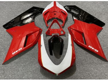 Rosso Lucido & Bianco (Adesivo 848) 2007-2014 Ducati 848 1098 1198 Carena Moto