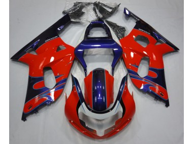 Rosso Lucido & Blu 2001-2003 GSXR 600-750 Carena Moto