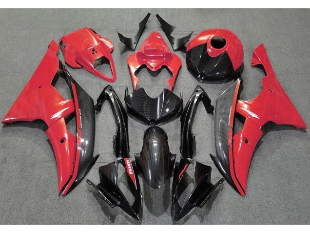Rosso Lucido & Fibra Di Carbonio 2008-2016 R6 Carena Moto Rosso Lucido & Fibra Di Carbonio 2008-2016 R6 Carena Moto