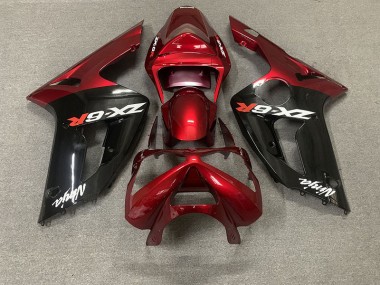 Rosso Lucido & Nero 2003-2004 ZX6R Carena Moto