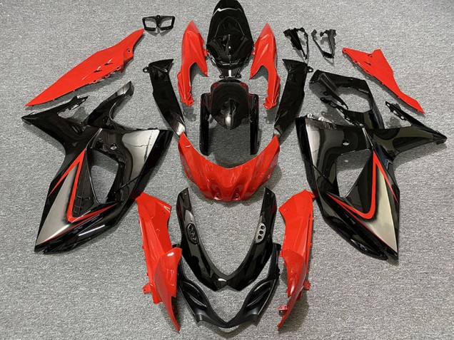 Rosso Lucido & Nero 2009-2016 GSXR 1000 Carena Moto Rosso Lucido & Nero 2009-2016 GSXR 1000 Carena Moto